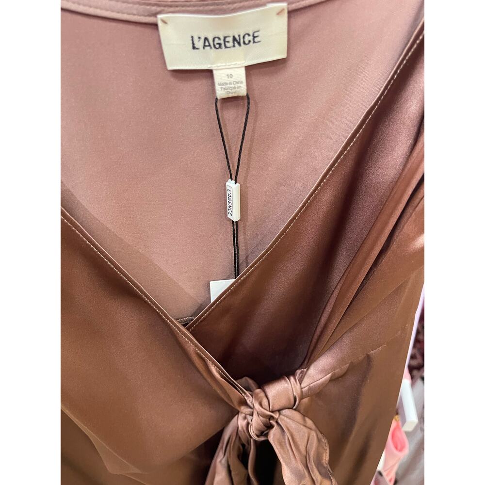 L'AGENCE Amilia Cami Wrap Dress, NWT, Size 10 - Picture 7 of 8